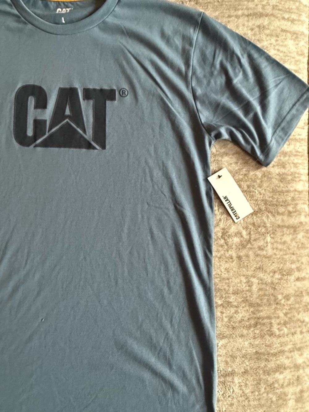 Caterpillar Blue Short Sleeve CAT Logo Tee - Picture 3 of 8